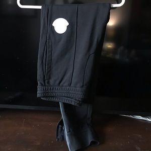 Authentic mens Moncler black bottom zip track pants (medium) made in Turkey
